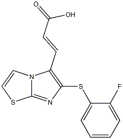 (2E)-3-{6-[(2-fluorophenyl)thio]imidazo[2,1-b][1,3]thiazol-5-yl}acrylic acid Struktur