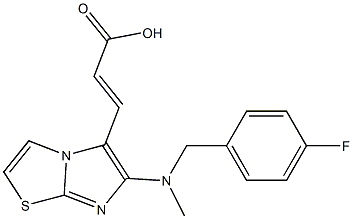 (2E)-3-{6-[(4-fluorobenzyl)(methyl)amino]imidazo[2,1-b][1,3]thiazol-5-yl}acrylic acid Struktur