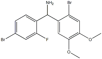 (4-bromo-2-fluorophenyl)(2-bromo-4,5-dimethoxyphenyl)methanamine Struktur