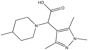 (4-methylpiperidin-1-yl)(1,3,5-trimethyl-1H-pyrazol-4-yl)acetic acid Struktur