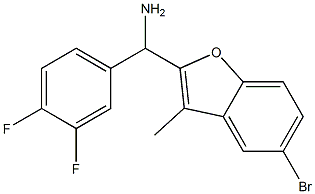 (5-bromo-3-methyl-1-benzofuran-2-yl)(3,4-difluorophenyl)methanamine Struktur