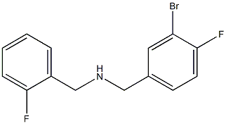 [(3-bromo-4-fluorophenyl)methyl][(2-fluorophenyl)methyl]amine Struktur