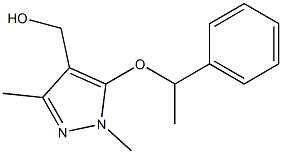 [1,3-dimethyl-5-(1-phenylethoxy)-1H-pyrazol-4-yl]methanol Struktur