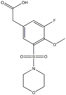 [3-fluoro-4-methoxy-5-(morpholin-4-ylsulfonyl)phenyl]acetic acid Struktur