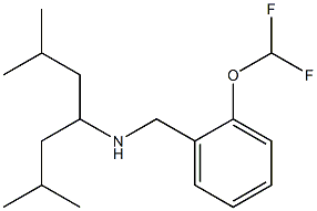 {[2-(difluoromethoxy)phenyl]methyl}(2,6-dimethylheptan-4-yl)amine Struktur