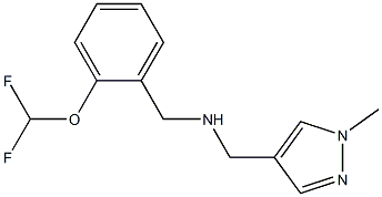 {[2-(difluoromethoxy)phenyl]methyl}[(1-methyl-1H-pyrazol-4-yl)methyl]amine Struktur