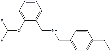 {[2-(difluoromethoxy)phenyl]methyl}[(4-ethylphenyl)methyl]amine Struktur