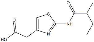 {2-[(2-methylbutanoyl)amino]-1,3-thiazol-4-yl}acetic acid Struktur