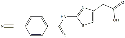 {2-[(4-cyanobenzoyl)amino]-1,3-thiazol-4-yl}acetic acid Struktur