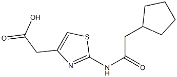 {2-[(cyclopentylacetyl)amino]-1,3-thiazol-4-yl}acetic acid Struktur