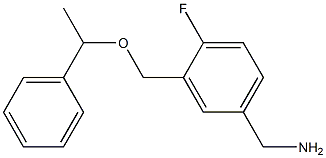 {4-fluoro-3-[(1-phenylethoxy)methyl]phenyl}methanamine Struktur