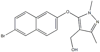 {5-[(6-bromonaphthalen-2-yl)oxy]-1,3-dimethyl-1H-pyrazol-4-yl}methanol Struktur