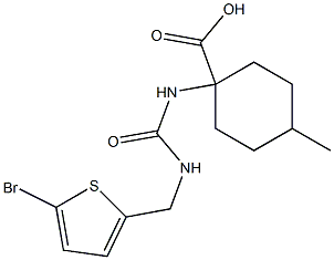 1-({[(5-bromothiophen-2-yl)methyl]carbamoyl}amino)-4-methylcyclohexane-1-carboxylic acid Struktur