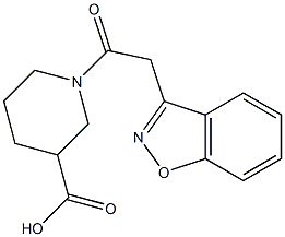 1-(1,2-benzisoxazol-3-ylacetyl)piperidine-3-carboxylic acid Struktur