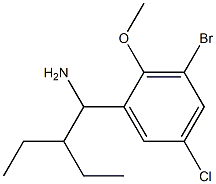 1-(1-amino-2-ethylbutyl)-3-bromo-5-chloro-2-methoxybenzene Struktur