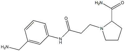 1-(2-{[3-(aminomethyl)phenyl]carbamoyl}ethyl)pyrrolidine-2-carboxamide Struktur