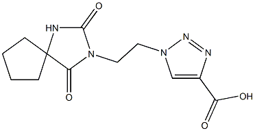 1-(2-{2,4-dioxo-1,3-diazaspiro[4.4]nonan-3-yl}ethyl)-1H-1,2,3-triazole-4-carboxylic acid Struktur