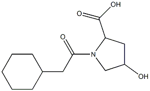 1-(2-cyclohexylacetyl)-4-hydroxypyrrolidine-2-carboxylic acid Struktur