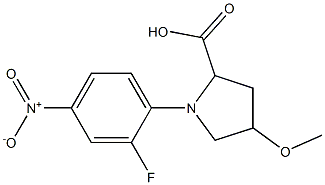 1-(2-fluoro-4-nitrophenyl)-4-methoxypyrrolidine-2-carboxylic acid Struktur