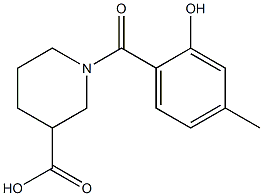 1-(2-hydroxy-4-methylbenzoyl)piperidine-3-carboxylic acid Struktur