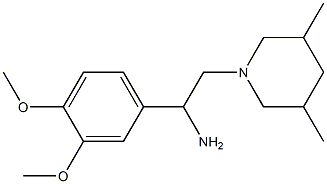 1-(3,4-dimethoxyphenyl)-2-(3,5-dimethylpiperidin-1-yl)ethanamine Struktur