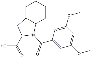 1-(3,5-dimethoxybenzoyl)octahydro-1H-indole-2-carboxylic acid Struktur