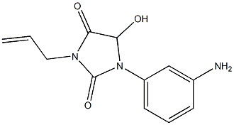 1-(3-aminophenyl)-5-hydroxy-3-(prop-2-en-1-yl)imidazolidine-2,4-dione Struktur