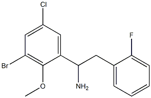 1-(3-bromo-5-chloro-2-methoxyphenyl)-2-(2-fluorophenyl)ethan-1-amine Struktur