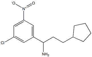 1-(3-chloro-5-nitrophenyl)-3-cyclopentylpropan-1-amine Struktur