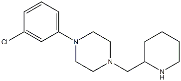 1-(3-chlorophenyl)-4-(piperidin-2-ylmethyl)piperazine Struktur