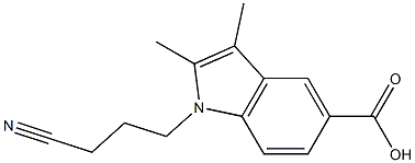 1-(3-cyanopropyl)-2,3-dimethyl-1H-indole-5-carboxylic acid Struktur