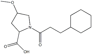 1-(3-cyclohexylpropanoyl)-4-methoxypyrrolidine-2-carboxylic acid Struktur