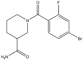 1-(4-bromo-2-fluorobenzoyl)piperidine-3-carboxamide Struktur