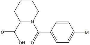 1-(4-bromobenzoyl)piperidine-2-carboxylic acid Struktur