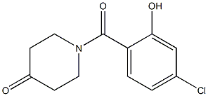 1-(4-chloro-2-hydroxybenzoyl)piperidin-4-one Struktur