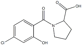 1-(4-chloro-2-hydroxybenzoyl)pyrrolidine-2-carboxylic acid Struktur