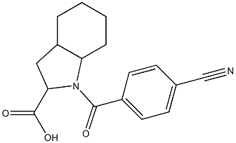 1-(4-cyanobenzoyl)octahydro-1H-indole-2-carboxylic acid Struktur