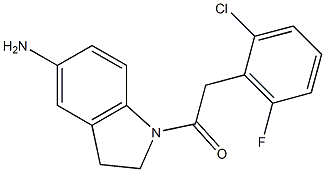 1-(5-amino-2,3-dihydro-1H-indol-1-yl)-2-(2-chloro-6-fluorophenyl)ethan-1-one Struktur