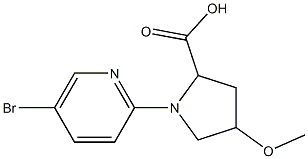 1-(5-bromopyridin-2-yl)-4-methoxypyrrolidine-2-carboxylic acid Struktur