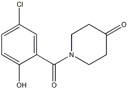 1-(5-chloro-2-hydroxybenzoyl)piperidin-4-one Struktur