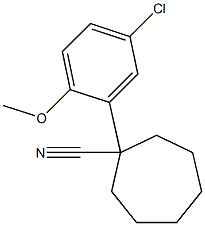 1-(5-chloro-2-methoxyphenyl)cycloheptane-1-carbonitrile Struktur