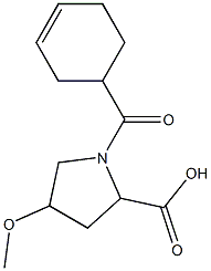 1-(cyclohex-3-en-1-ylcarbonyl)-4-methoxypyrrolidine-2-carboxylic acid Struktur