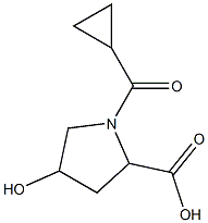 1-(cyclopropylcarbonyl)-4-hydroxypyrrolidine-2-carboxylic acid Struktur