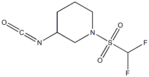 1-(difluoromethane)sulfonyl-3-isocyanatopiperidine Struktur