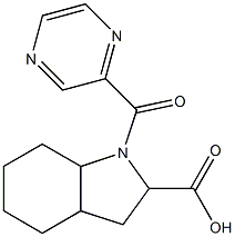 1-(pyrazin-2-ylcarbonyl)octahydro-1H-indole-2-carboxylic acid Struktur