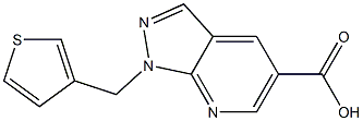 1-(thien-3-ylmethyl)-1H-pyrazolo[3,4-b]pyridine-5-carboxylic acid Struktur