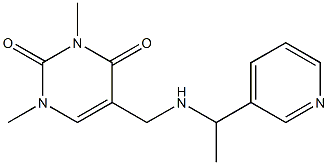 1,3-dimethyl-5-({[1-(pyridin-3-yl)ethyl]amino}methyl)-1,2,3,4-tetrahydropyrimidine-2,4-dione Struktur