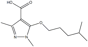 1,3-dimethyl-5-[(4-methylpentyl)oxy]-1H-pyrazole-4-carboxylic acid Struktur