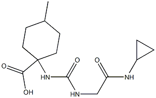 1-[({[2-(cyclopropylamino)-2-oxoethyl]amino}carbonyl)amino]-4-methylcyclohexanecarboxylic acid Struktur