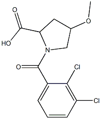 1-[(2,3-dichlorophenyl)carbonyl]-4-methoxypyrrolidine-2-carboxylic acid Struktur